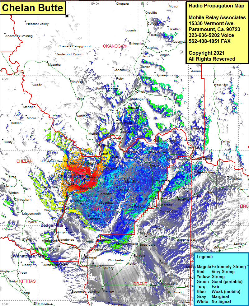 heat map radio coverage Chelan Butte